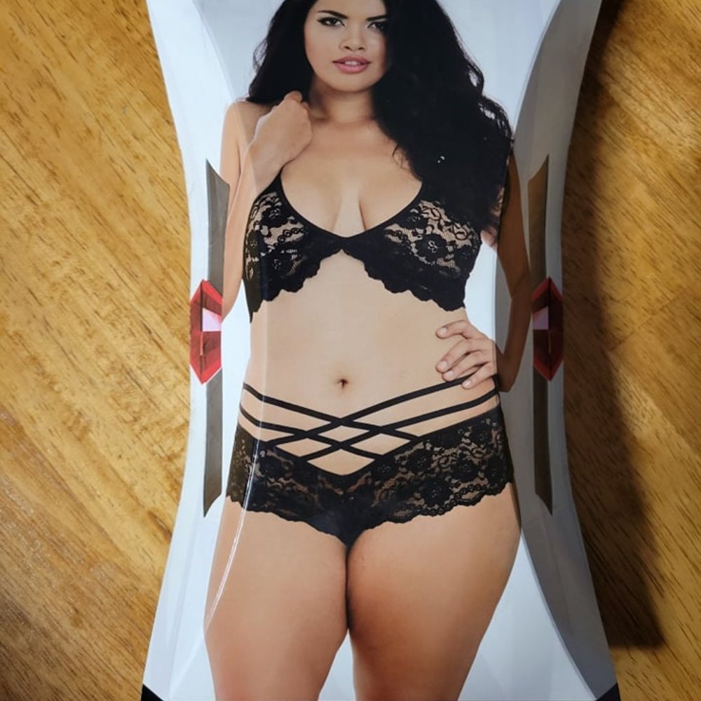 Floral Lace Bralette and Boyshort